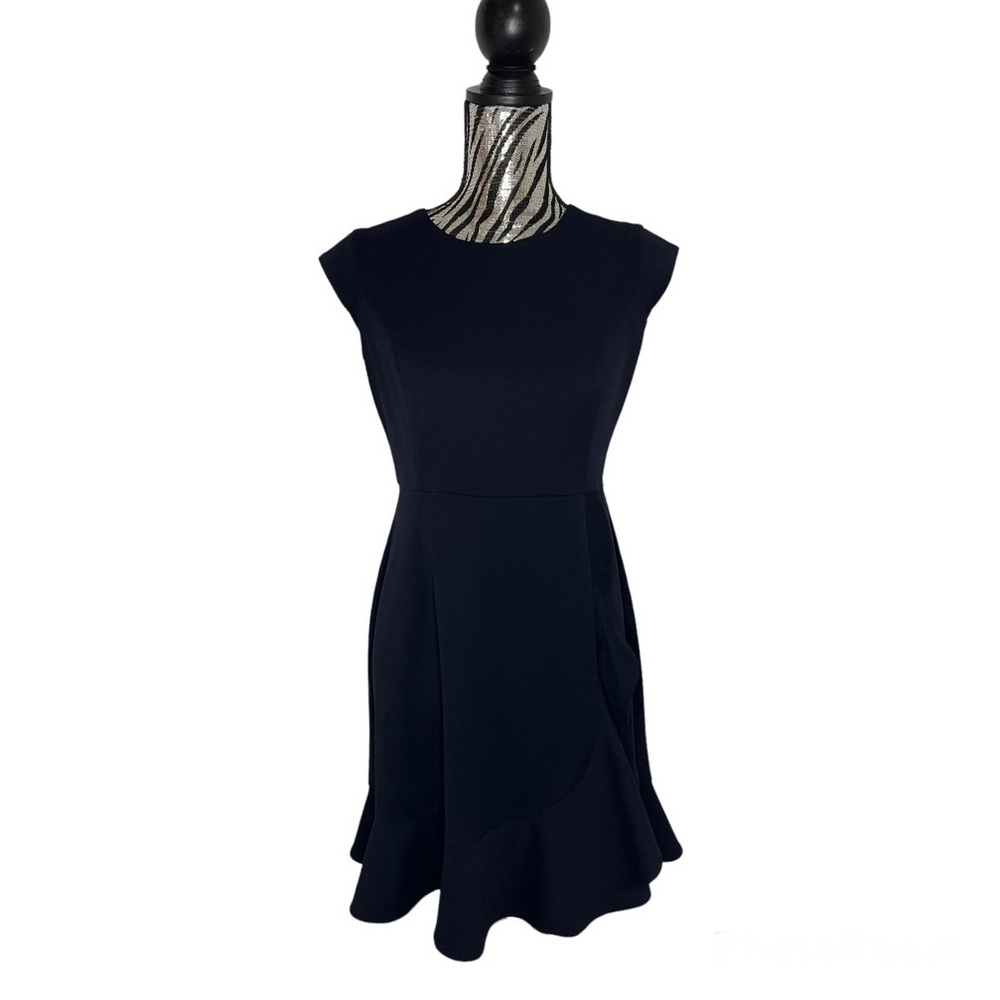 Shelby & Palmer Black Ruffle Hem Sheath Dress